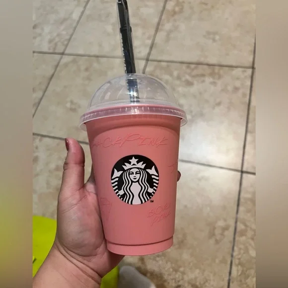 Starbucks | Kitchen | Starbucks Grande Blackpink Reusable Plastic Cup With  Straw Brandnew | Poshmark